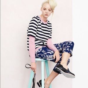 Gorman Navy Blue/Off White Striped Top Sz AU 10